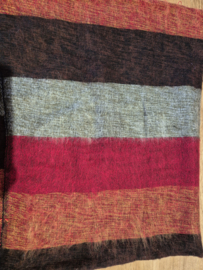 Omslagdoek bruin rood gestreept (2)