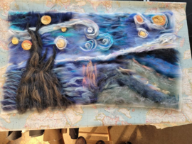 Cursus maak een schilderij van wol, 4 ochtenden: 7, 14, 21 en 28 mei