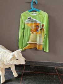 Shirt groene kikker, maat 140