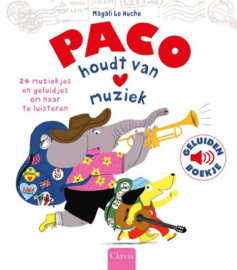 Uitgeverij Clavis | Paco houdt van muziek (geluidenboekje)