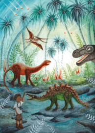 Bijdehansje | Dino Adventure  | Postcard