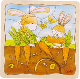 Goki | puzzel groentebed | 4 lagen, 53-delig