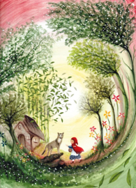 Bijdehansje | Little Red Riding Hood | Postcard