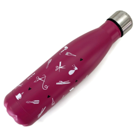 Dubbelwandige Drinkfles - Kapper en Haarstylist - Roze
