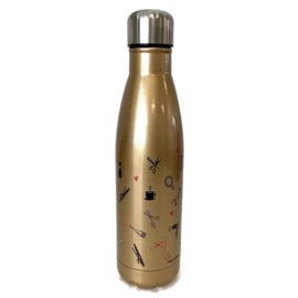 Dubbelwandige Drinkfles - Kapper en Haarstylist - golden
