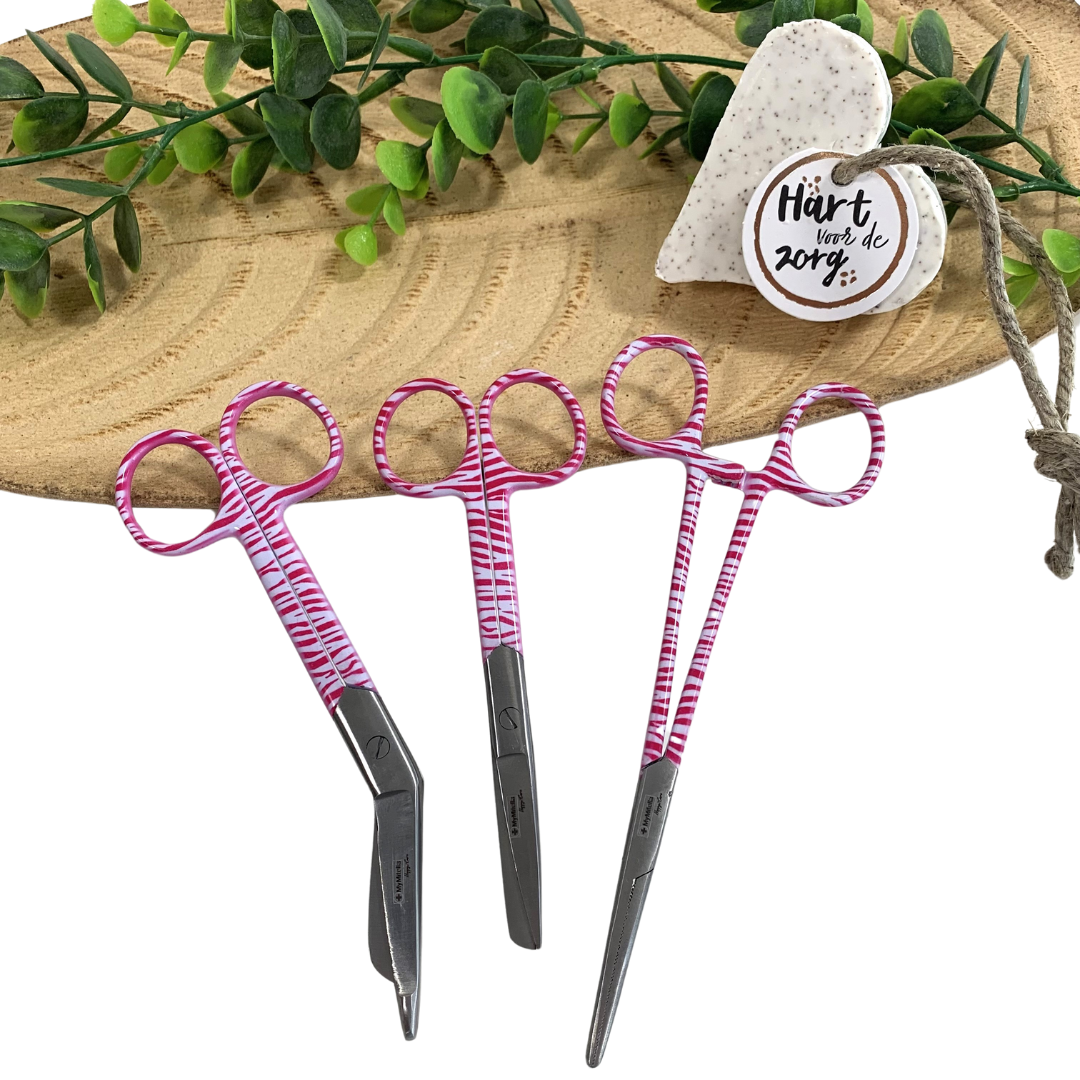Pink Zebra 3-set scharen zorg (kocher-zorgschaar-verbandschaar)