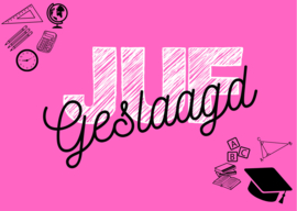 Kaart JUF geslaagd - Roze