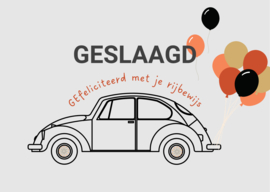 Kaart Rijbewijs gehaald - Auto ballonnen