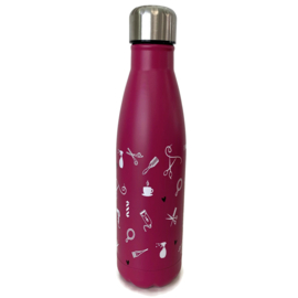 Dubbelwandige Drinkfles - Kapper en Haarstylist - Roze