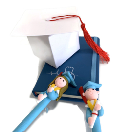 Cadeau doosje wit - Geslaagd- Afstudeerhoed