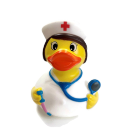 Zuster Duck - Badeend - verpleegkundige Brunette