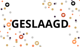 Geslaagd vlag - confetti - diploma