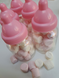 Papflesje gevuld met roze/witte mini spekjes