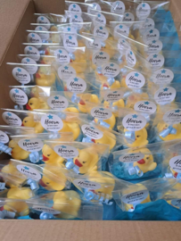 Geel eendje op een blauw nestje 🐥🐣