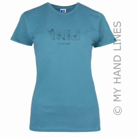 DAMES T-SHIRT "VRIJ" (Merk RUSSELL™)