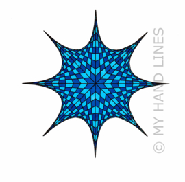 SETJE ANSICHTKAARTEN - 8 STER BLAUW  (6 stuks)