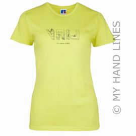 DAMES T-SHIRT "VRIJ" (Merk RUSSELL™)