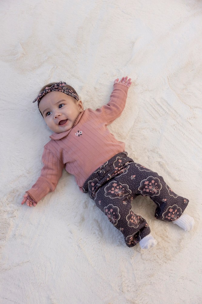Flare broek FEETJE woodland bloom antraciet 52202407