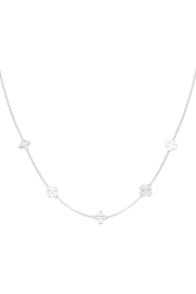 Ketting roestvrijstaal flower power zilver