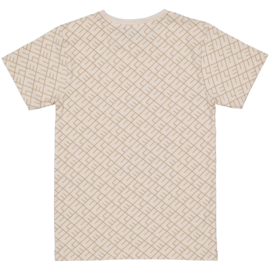 Shirt LEVV kaden aop taupe text