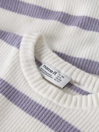 Trui NAME IT girls Nilla lavender grey stripes