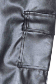 Vegan leather broek IBJ girls dark silver 970042