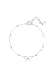 Armbandje roestvrijstaal strikje zilver
