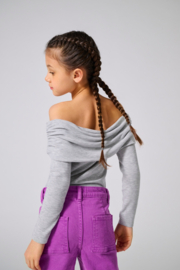Offshoulder longsleeve ONLY amour grijs