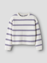 Trui NAME IT girls Nilla lavender grey stripes