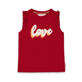 Singlet JUBEL have a nice daisy donkerrood