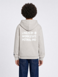 Sweater PETROL hooded print B-3060-SWH352 ice grey