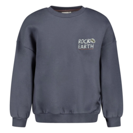 Sweater STURDY rock the earth backprint blauw 71600682