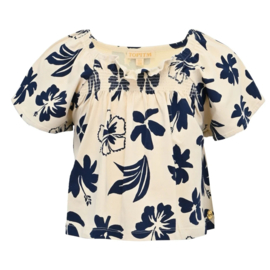Shirt TOPITM Sari aop flower black iris