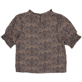 Top LEVV karen aop taupe graphic