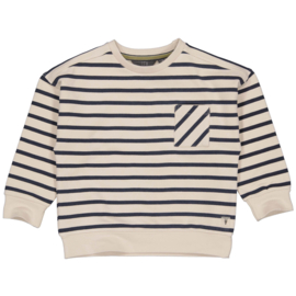 Oversized sweater LEVV Merijn aop blue stripe