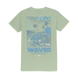 T-shirt backprint wave IBJ fade mint (960125)