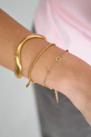 Armbandje roestvrijstaal ster goud