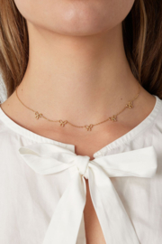 Ketting roestvrijstaal strikjes zilver