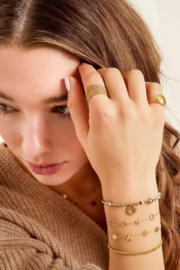 Armbandje roestvrijstaal figuurtjes zilver