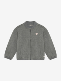 Bomber vestje DAILY7 GIRLS glitter 930506 mid grey melange