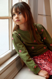 Sweater JUBEL moon flowers 91600474 olijf