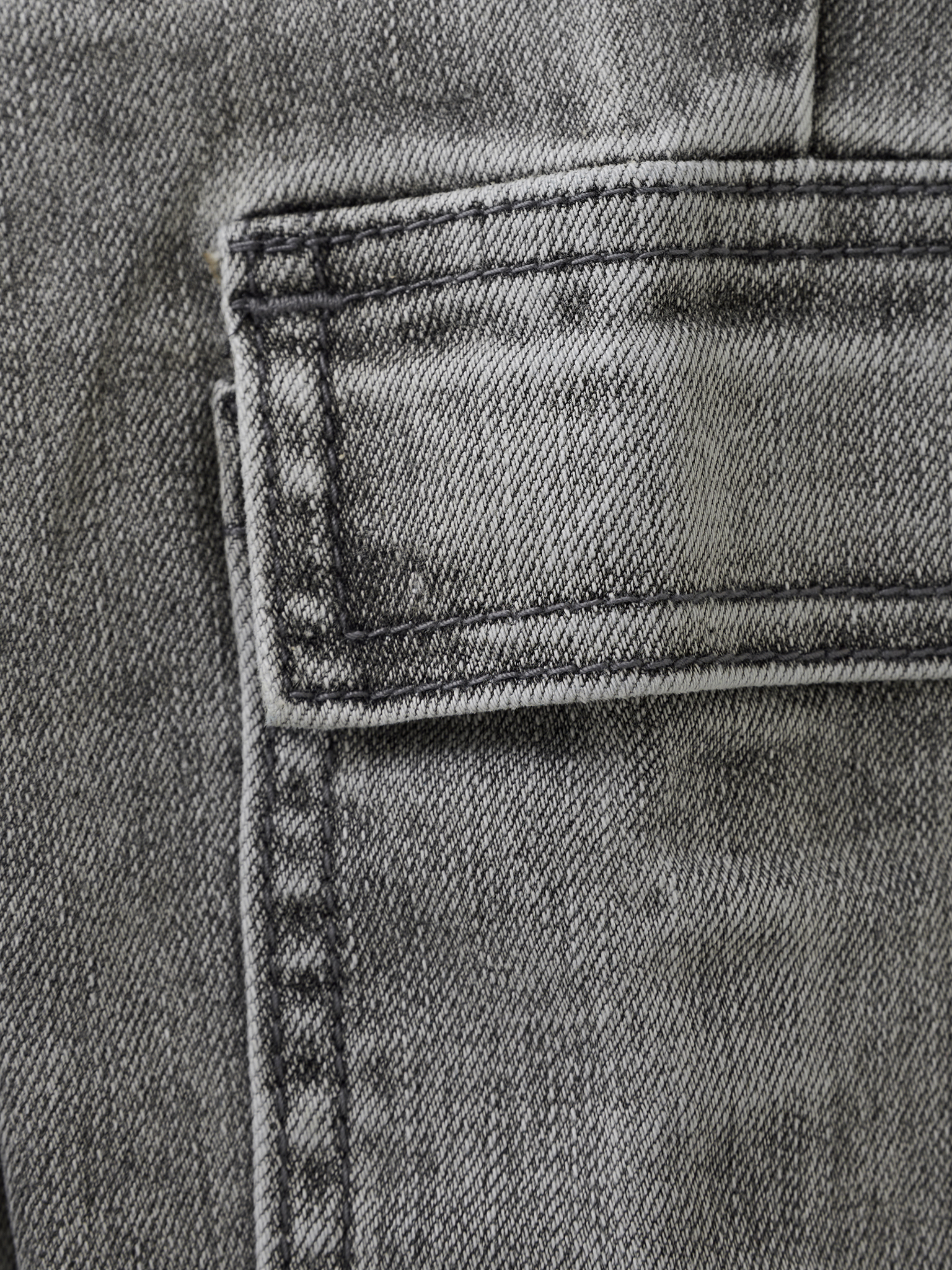 Broek straight fit cargo DAILY7 used grey denim 920206