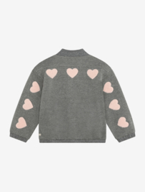 Bomber vestje DAILY7 GIRLS glitter 930506 mid grey melange