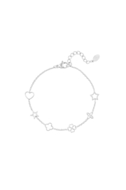 Armbandje roestvrijstaal figuurtjes zilver