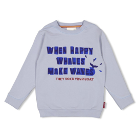 Sweater STURDY waves and whales blauw 71600643