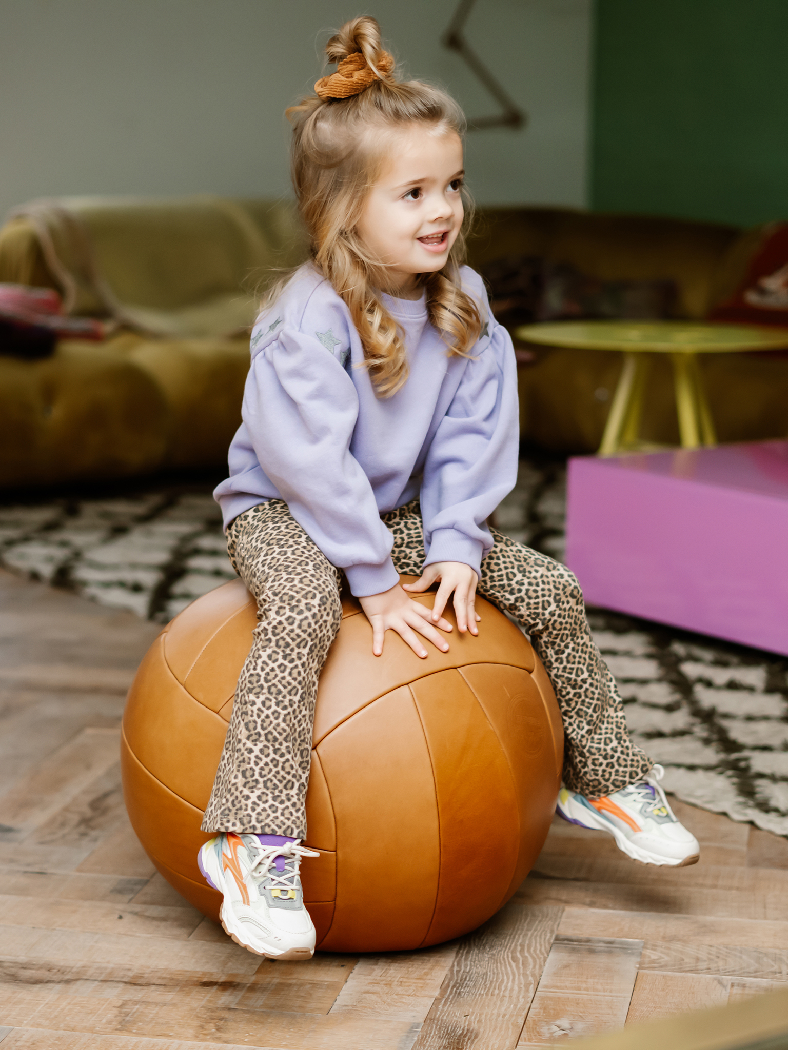 Flared broek DAILY7 animal latte sand 930256