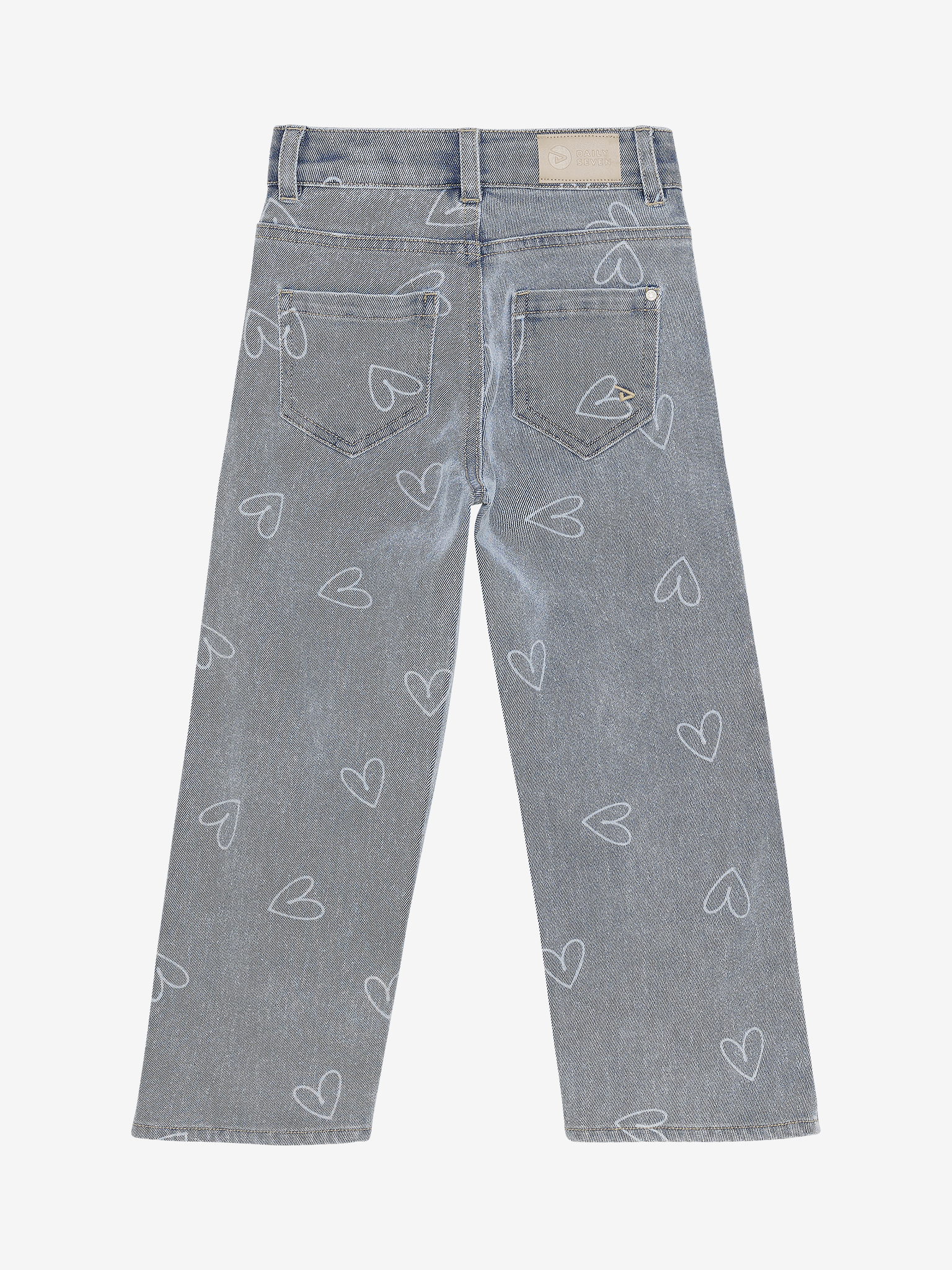 Wide fit broek DAILY7 GIRLS 930244 heart denim