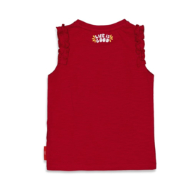 Singlet JUBEL have a nice daisy donkerrood