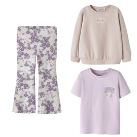 NAME IT GIRLS flower paars