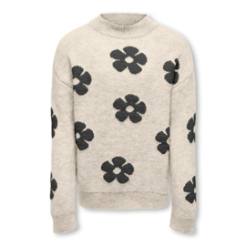Trui ONLY naja flower zwart